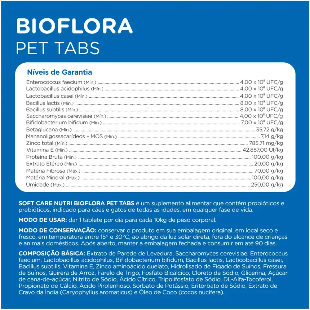 Suplemento Alimentar Soft Care Nuti Bioflora Pet Tabs — foto 4