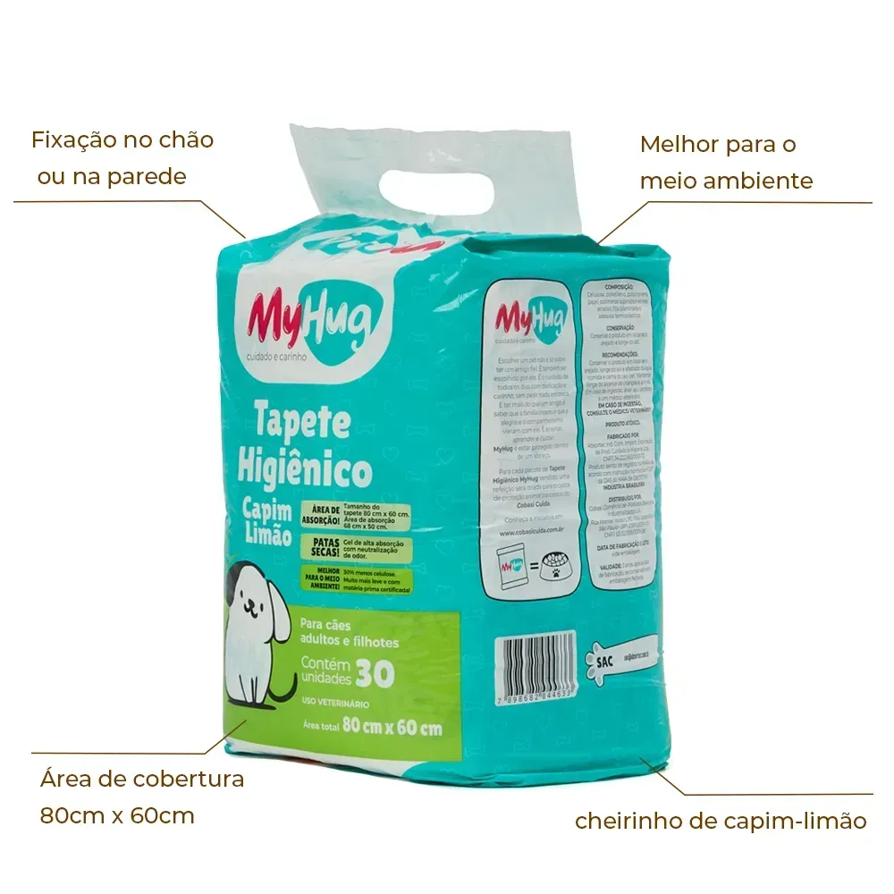 Tapete Higiênico MyHug Capim Limão 80x60cm — foto 2