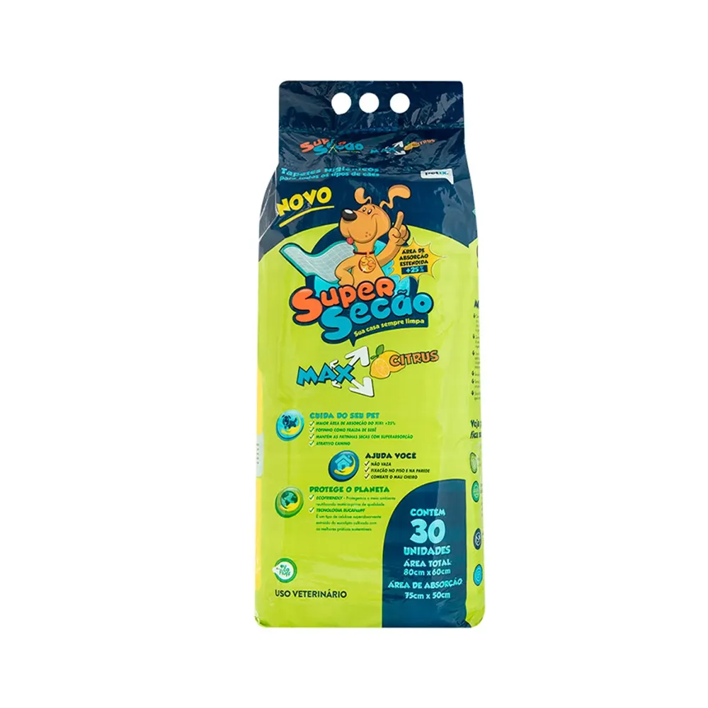 Tapete Higiênico Super Secão Max Citrus 80x60cm