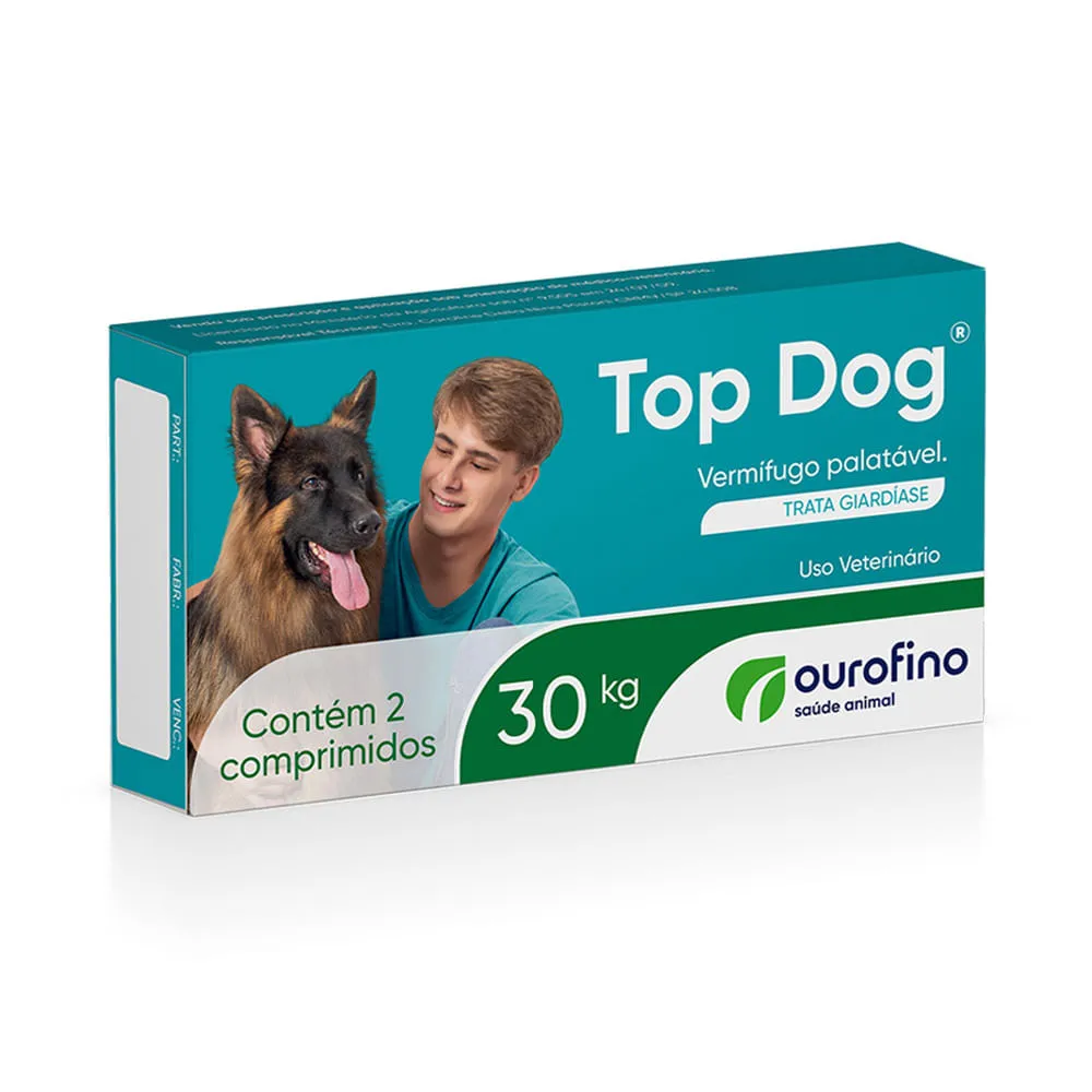 Vermífugo Top Dog para Cães 30kg