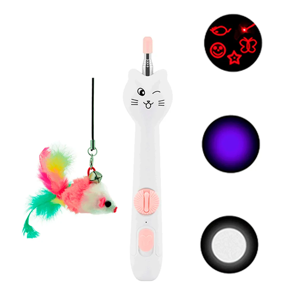 Varinha para Gatos com Luz e Laser Rosa Savana Pet
