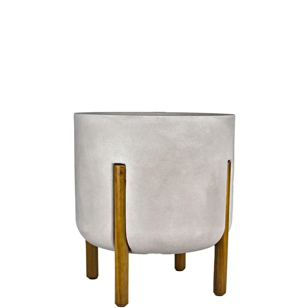Vaso Cilíndrico Decore Japi Cimento Queimado