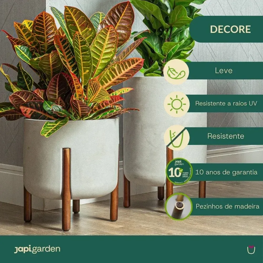 Vaso Cilíndrico Decore Japi Cimento Queimado — foto 2