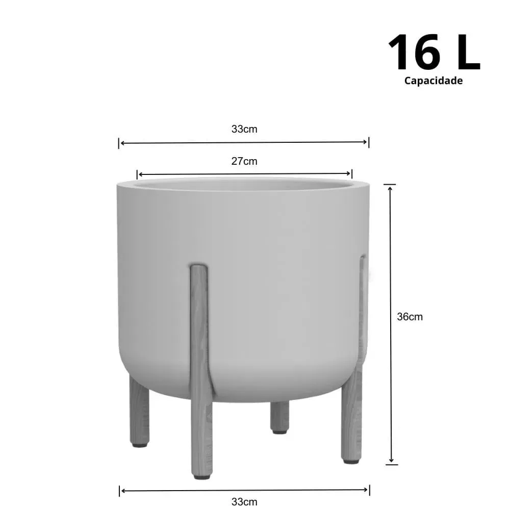Vaso Cilíndrico Decore Japi Cimento Queimado — foto 3