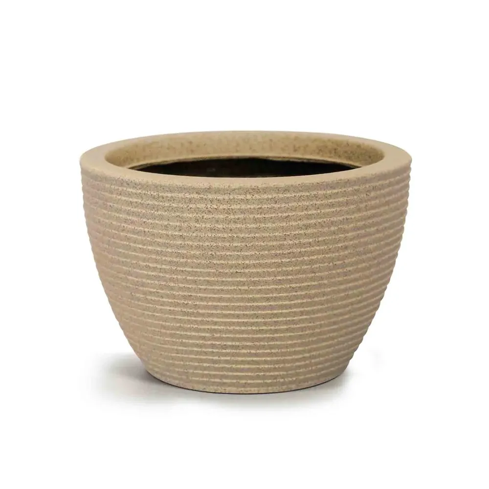 Vaso de Mesa Riscatto Oval Baixo Nutriplan Areia
