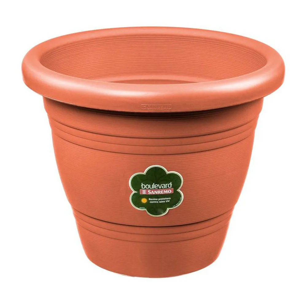 Vaso Plástico Redondo Terra Cota Sanremo — foto 3