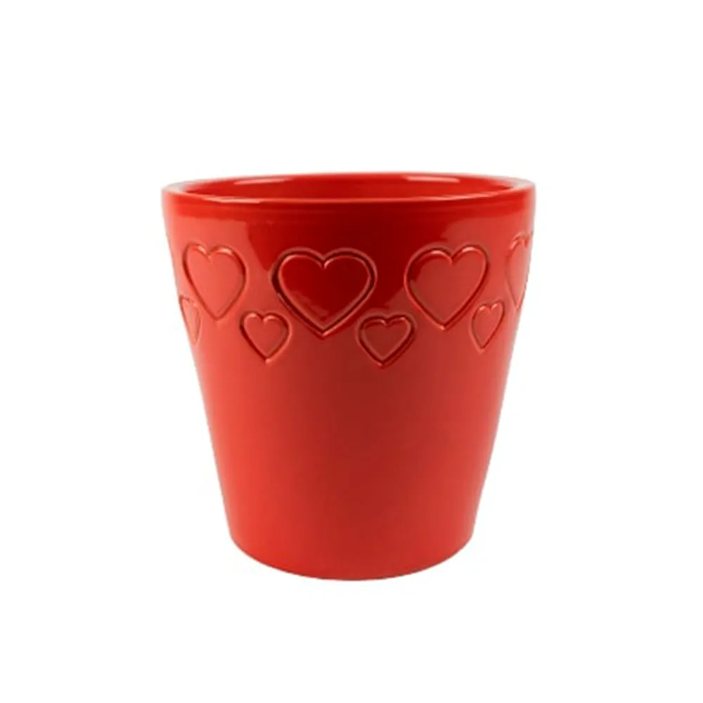 Vaso Senegal Cerâmica Hearts Ts Brasil Vermelho