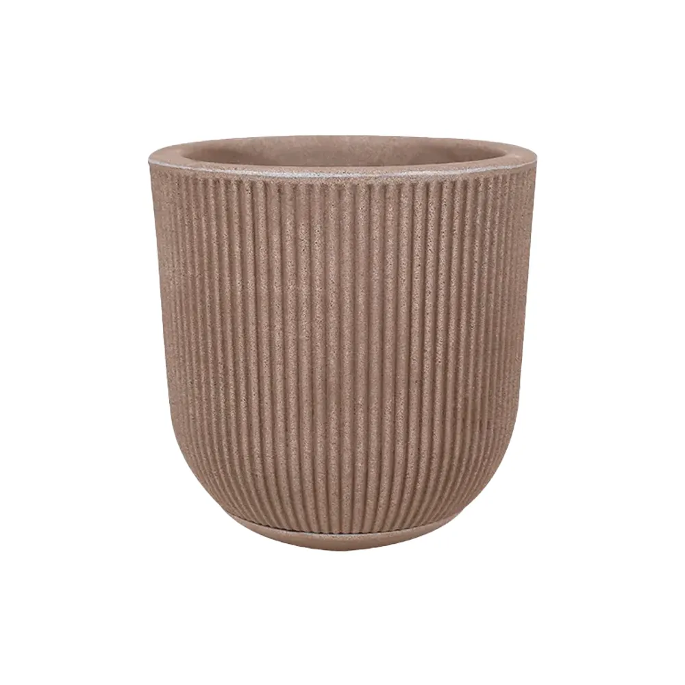 Vaso SP27 Fosco 29 x 29cm com Prato Antique Castanho Vasart