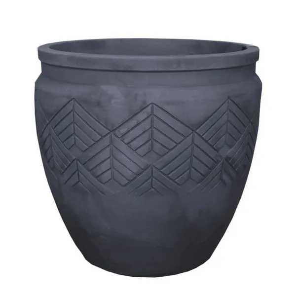 Vaso Tribo Cilíndrico Japi Preto Ardósia — foto 4