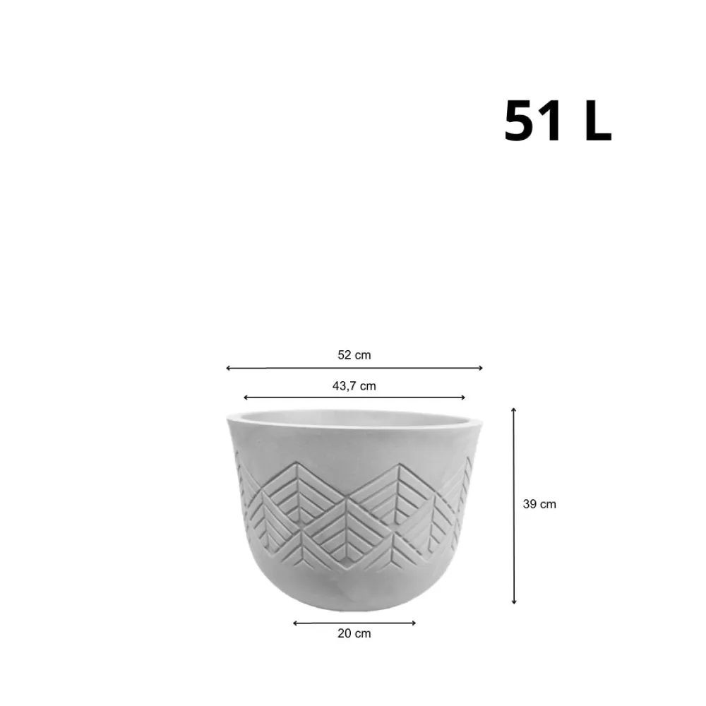 Vaso Tribo Redondo Japi Preto Ardósia — foto 2