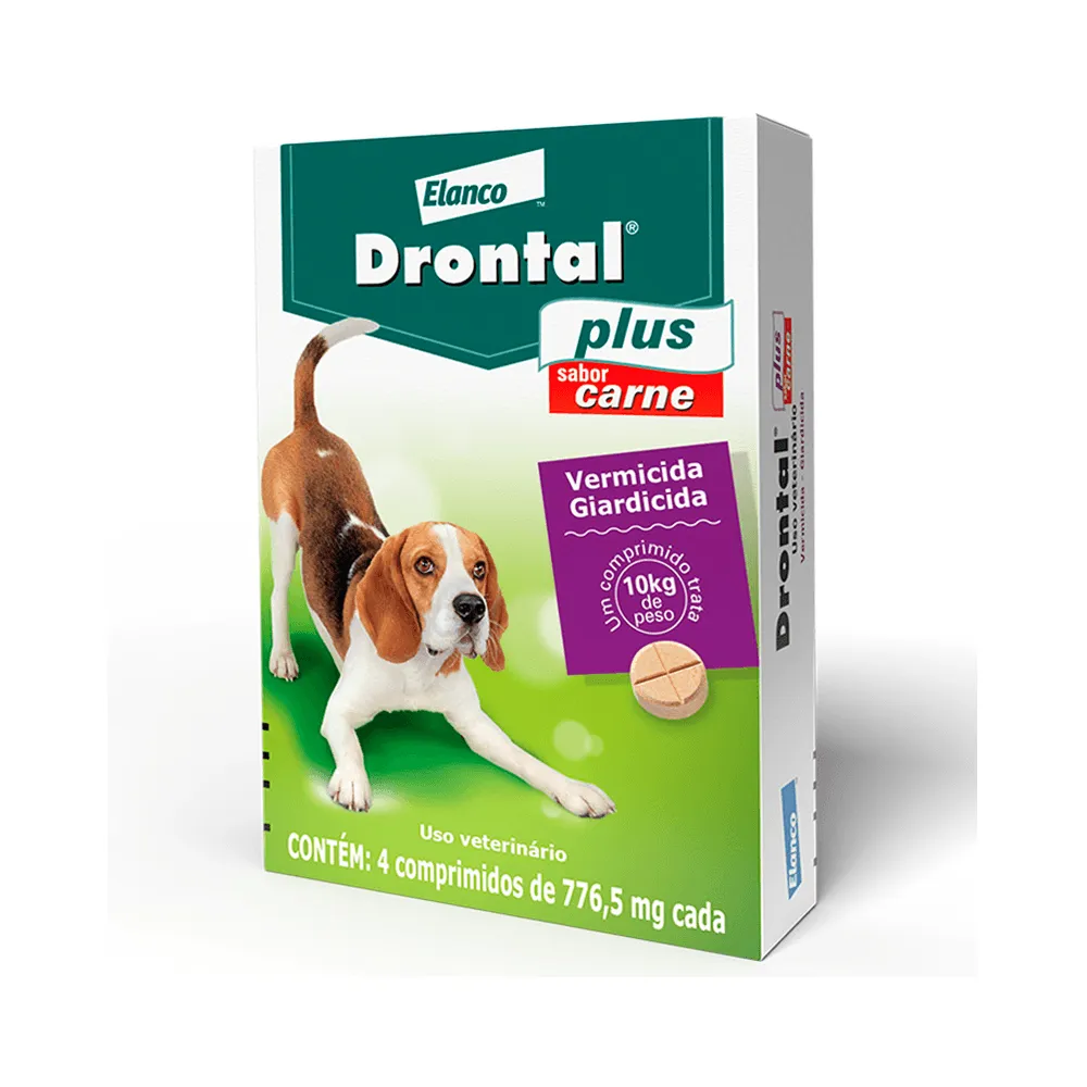 Vermífugo Elanco Drontal Plus Sabor Carne para Cães até 10 kg – 1 Comprimido