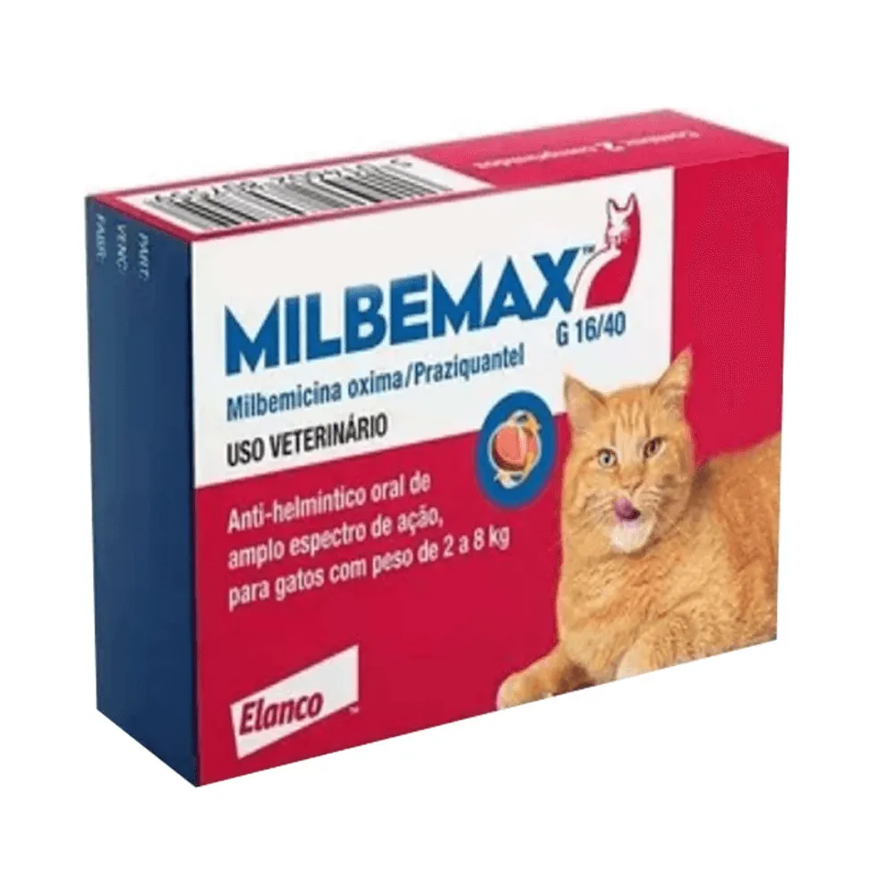 Vermífugo Milbemax FC Elanco para Gatos de 2 a 8 kg – 1 Comprimido