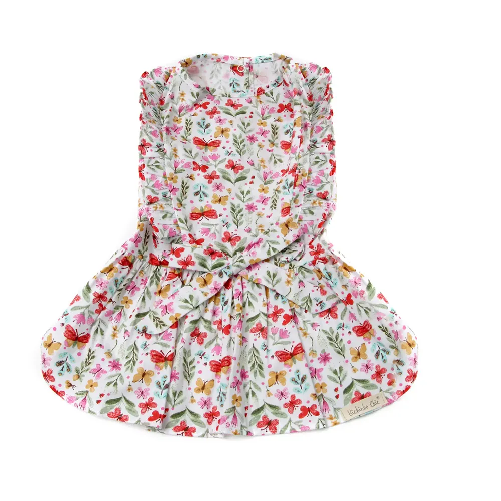 Vestido Borboletas Bichinho Chic Bege — foto 2