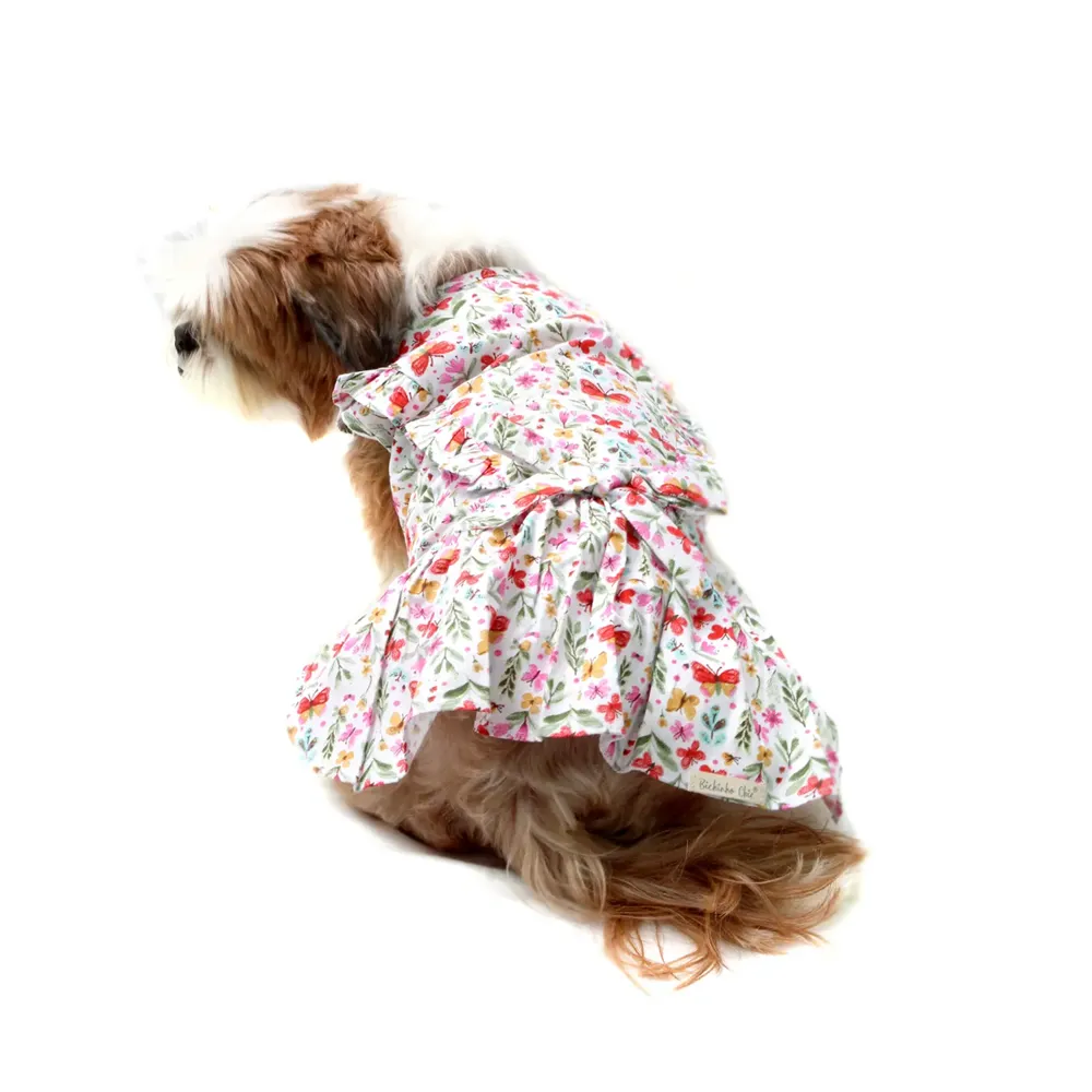 Vestido Borboletas Bichinho Chic Bege — foto 5