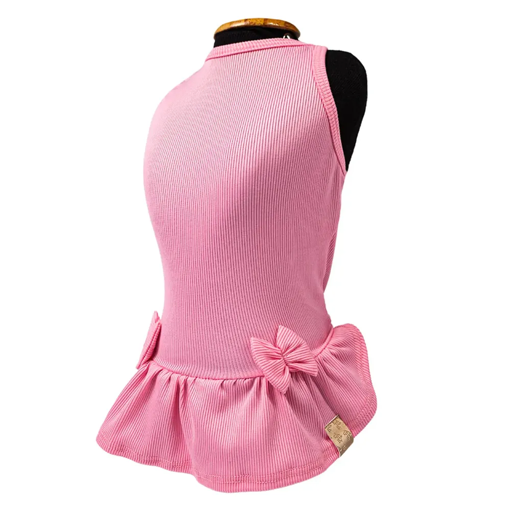 Vestido Canelado Rosa Fábrica Pet — foto 2