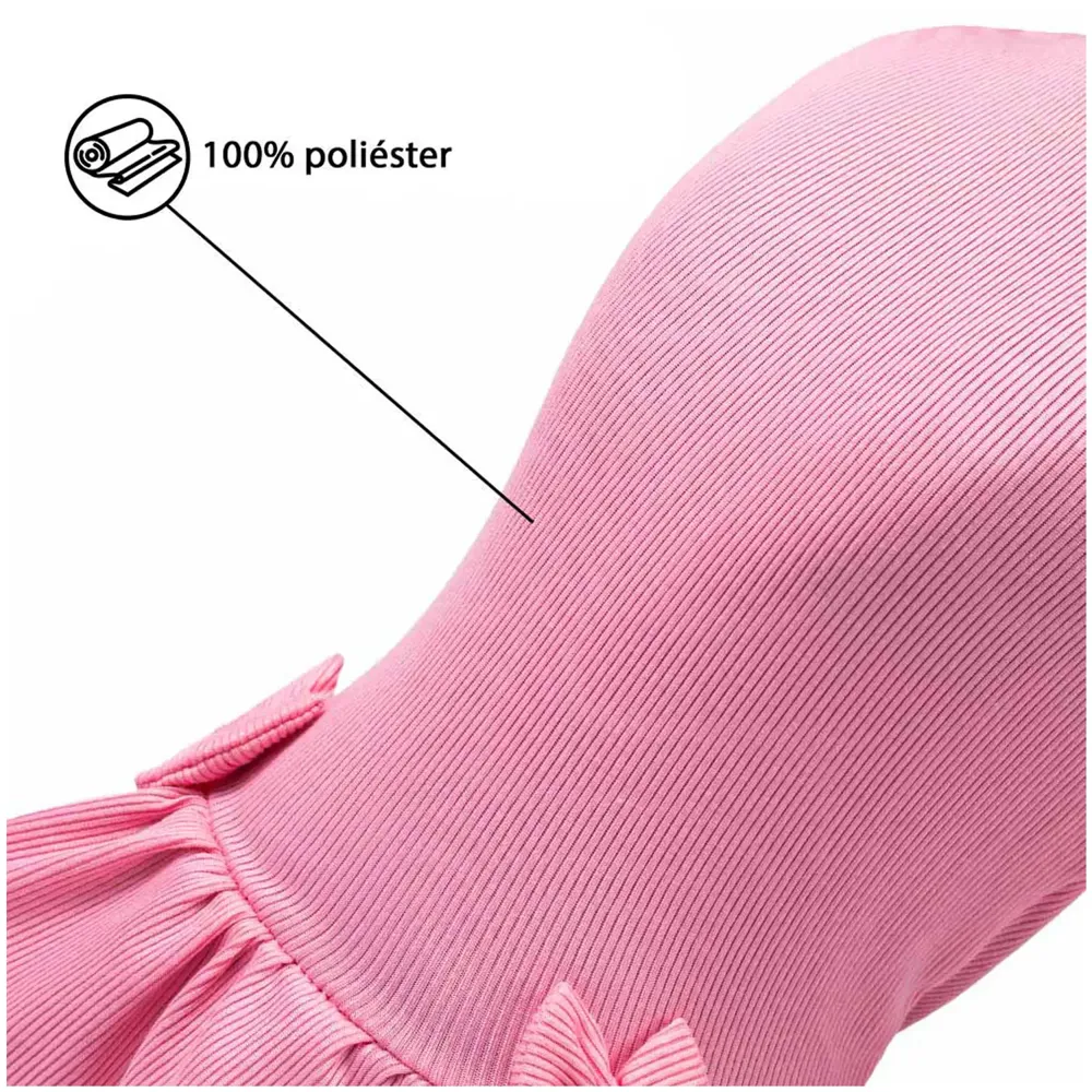 Vestido Canelado Rosa Fábrica Pet — foto 4