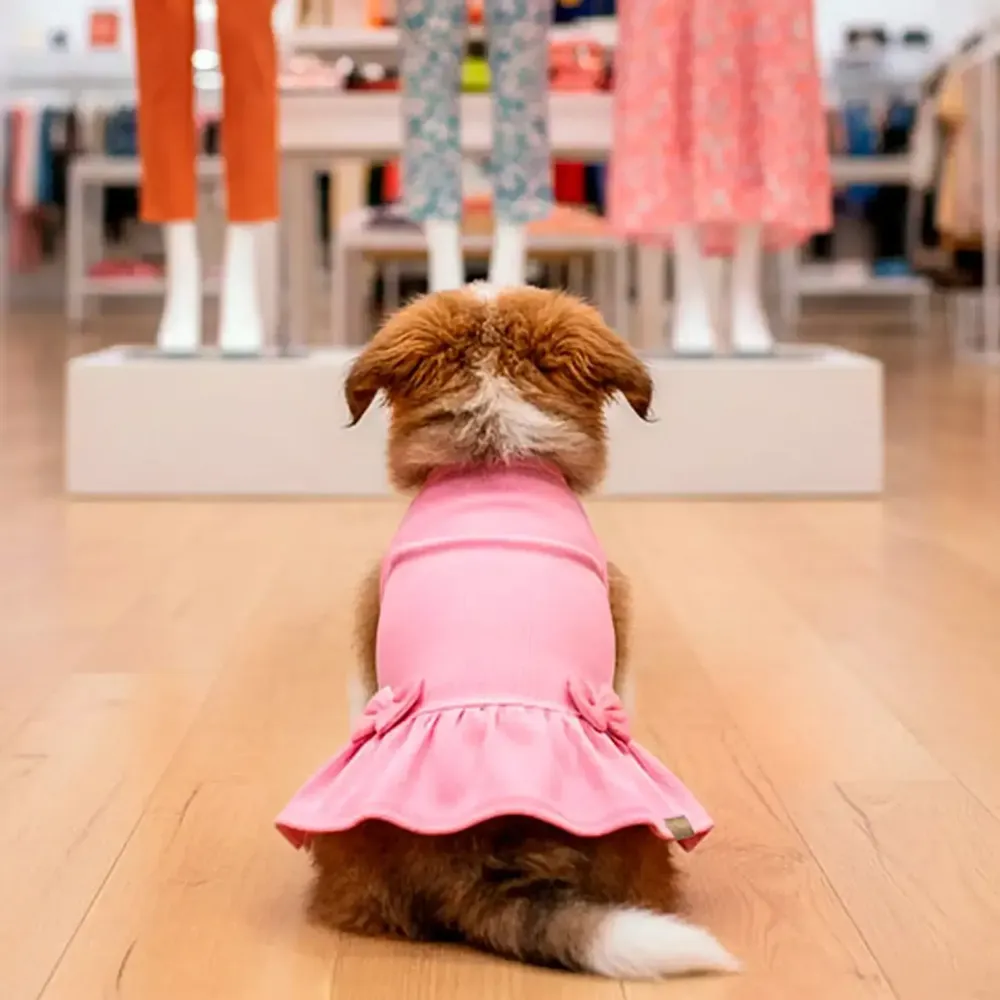 Vestido Canelado Rosa Fábrica Pet — foto 6