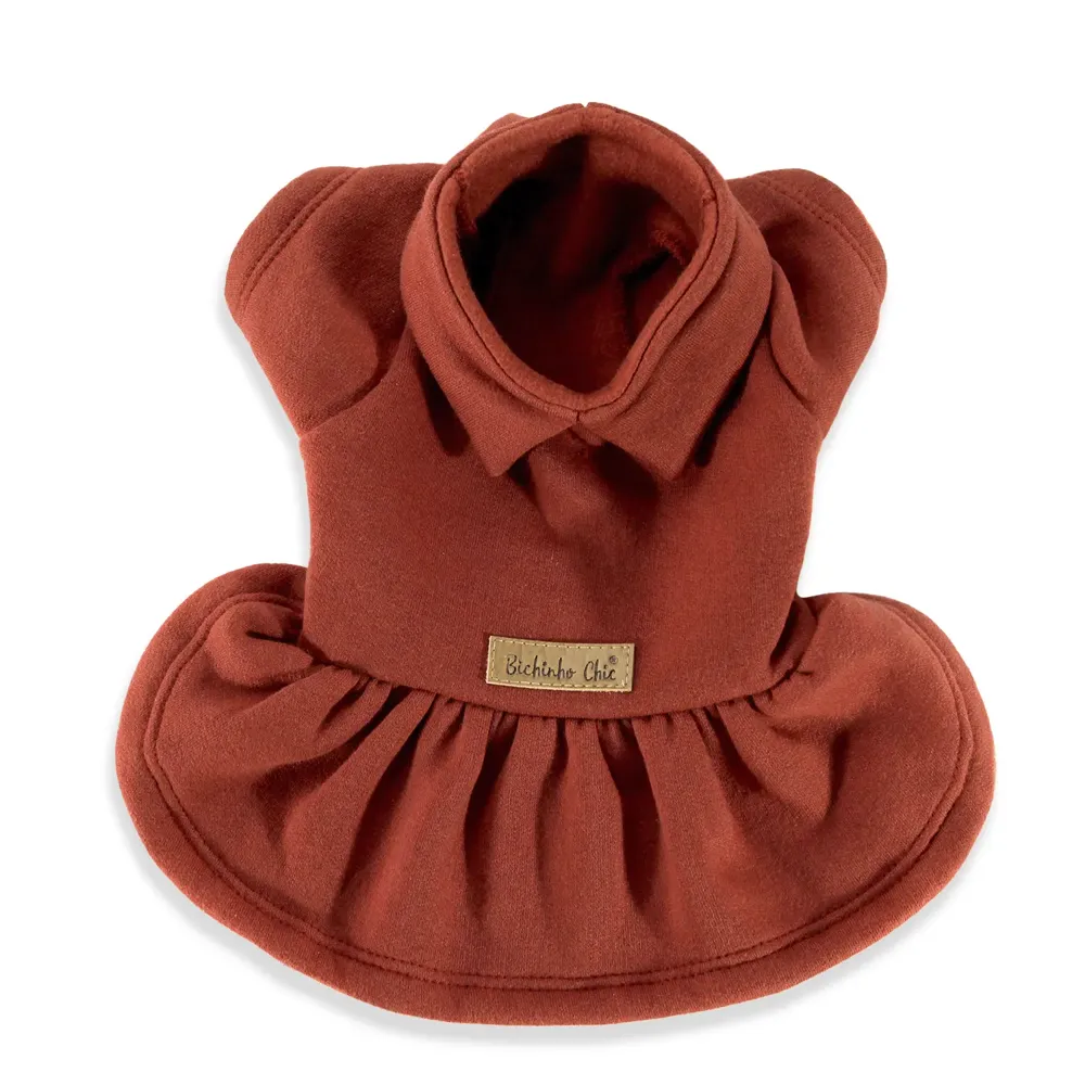 Vestido de Moletom Bichinho Chic Terracota — foto 5