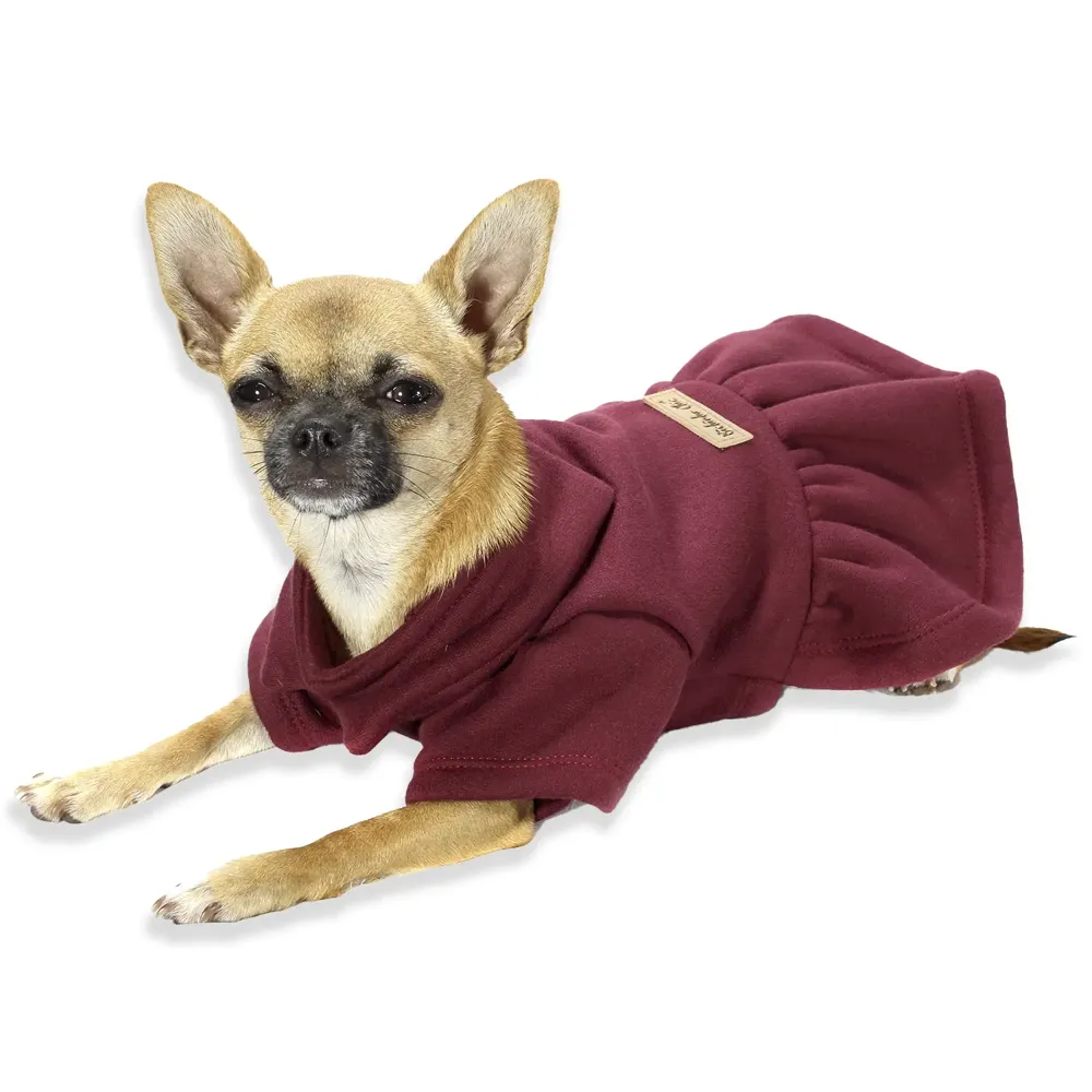 Vestido de Moletom Bichinho Chic Vinho — foto 3