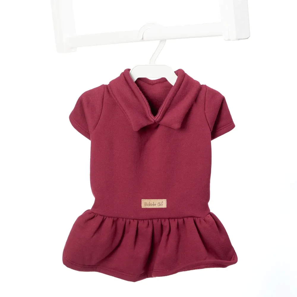 Vestido de Moletom Bichinho Chic Vinho — foto 5
