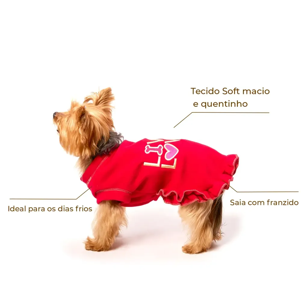 Vestido Live Love Vermelho Bichinho Chic — foto 2