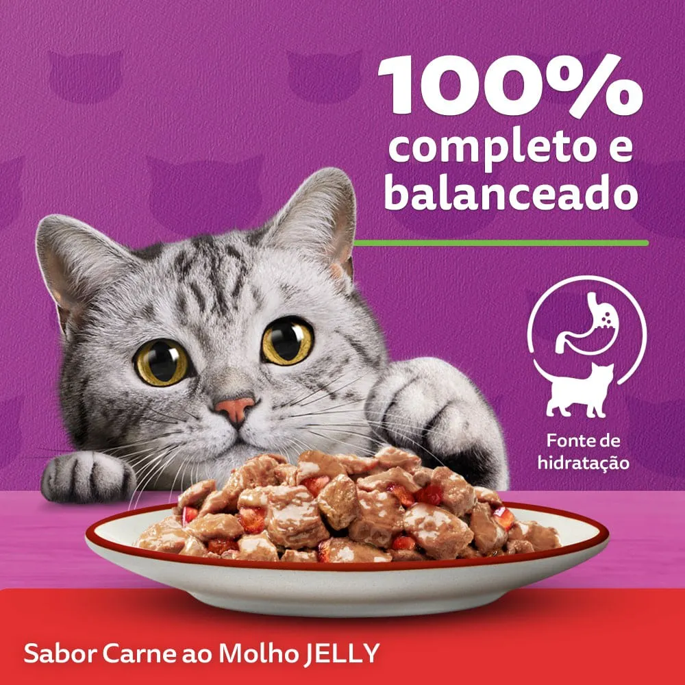 Ração Úmida Whiskas Sachê Carne Jelly Gatos Adultos — foto 5