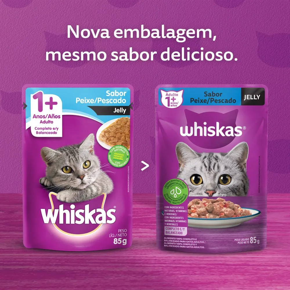 Ração Úmida Whiskas Sachê Peixe Jelly Gatos Adultos — foto 2