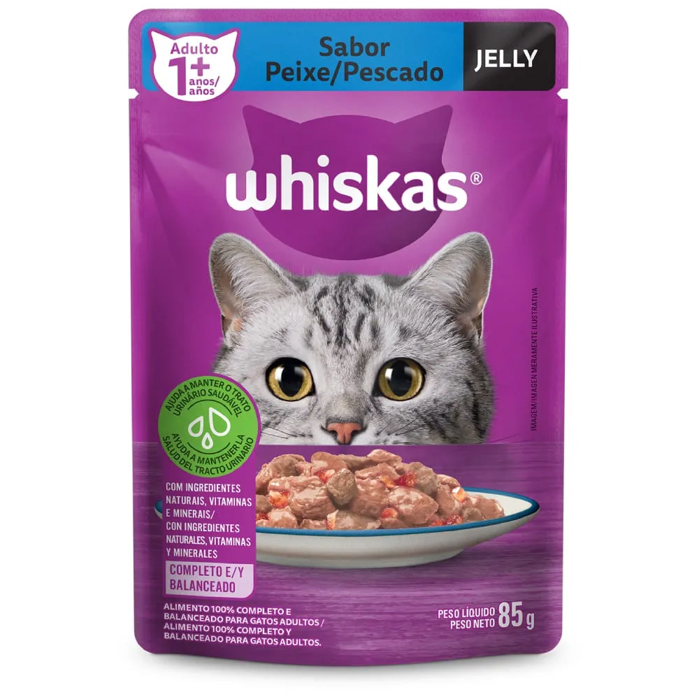 Ração Úmida Whiskas Sachê Peixe Jelly Gatos Adultos — foto 3