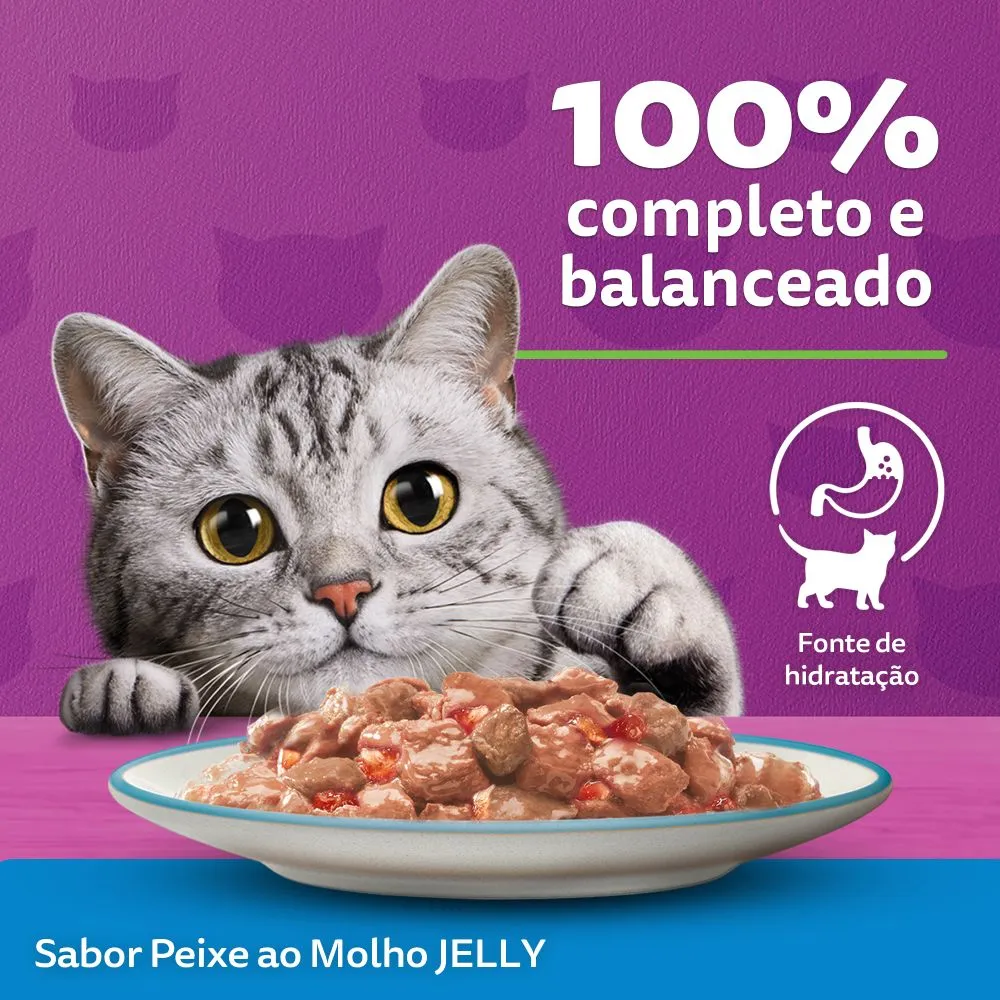 Ração Úmida Whiskas Sachê Peixe Jelly Gatos Adultos — foto 6